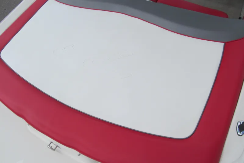 Slide: The Image of Red and white upholstery on 2006 Sea Ray 205 Sport boat seat. - 14