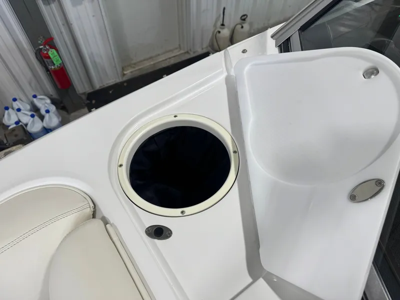Slide: The Image of Interior of a 2016 Cobalt R7 boat with storage compartment. - 47