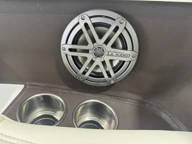 Slide: The Image of JL Audio speaker and cup holders in Cobalt R7 boat. - 49