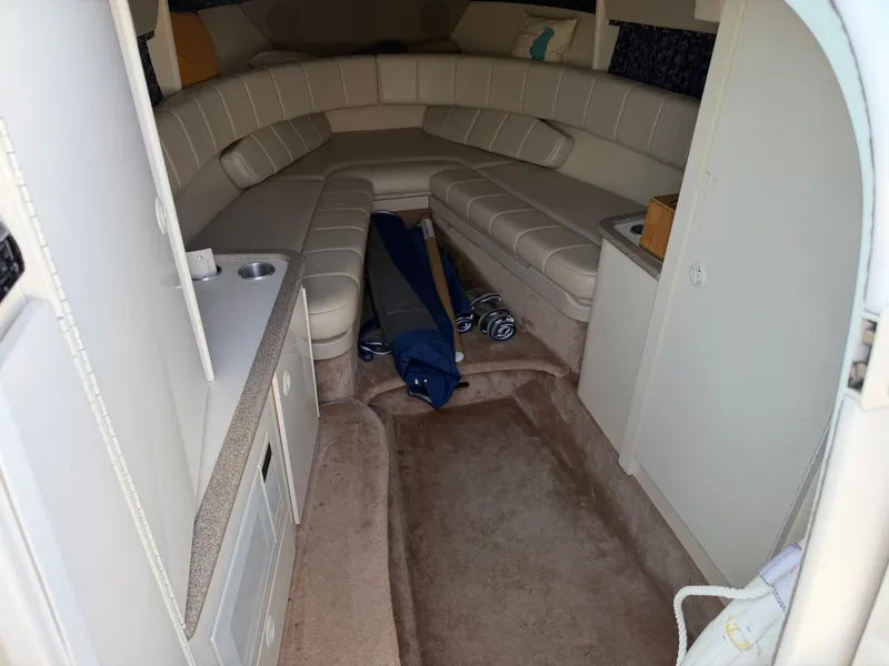 Slide: The Image of Interior of a 2002 Formula 330 Sun Sport yacht with seating area. - 31