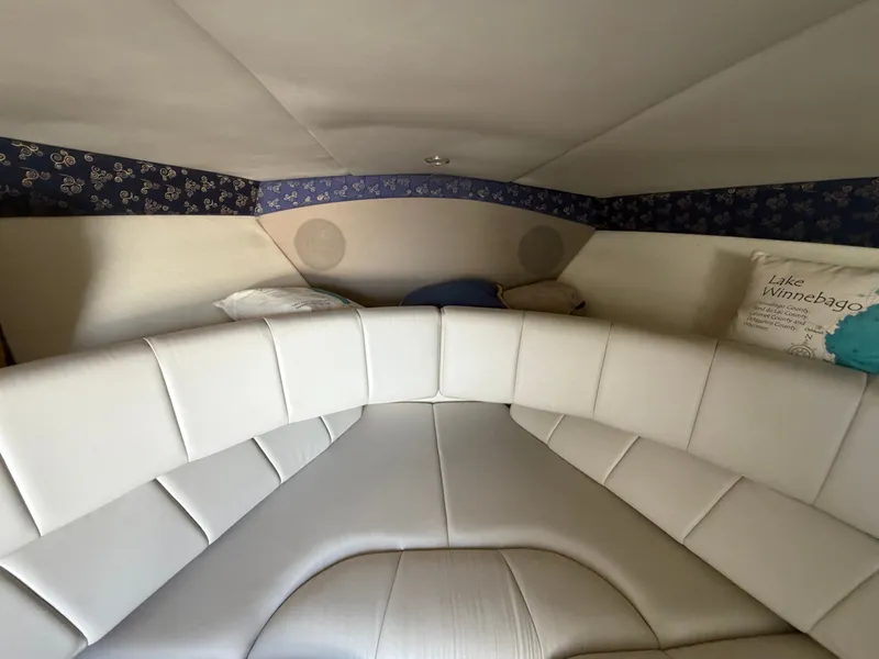 Slide: The Image of Interior of 2002 Formula 330 Sun Sport boat with upholstery. - 33