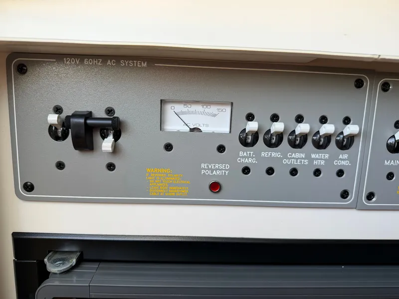 Slide: The Image of Control panel of 2002 Formula 330 Sun Sport with voltage meter. - 43