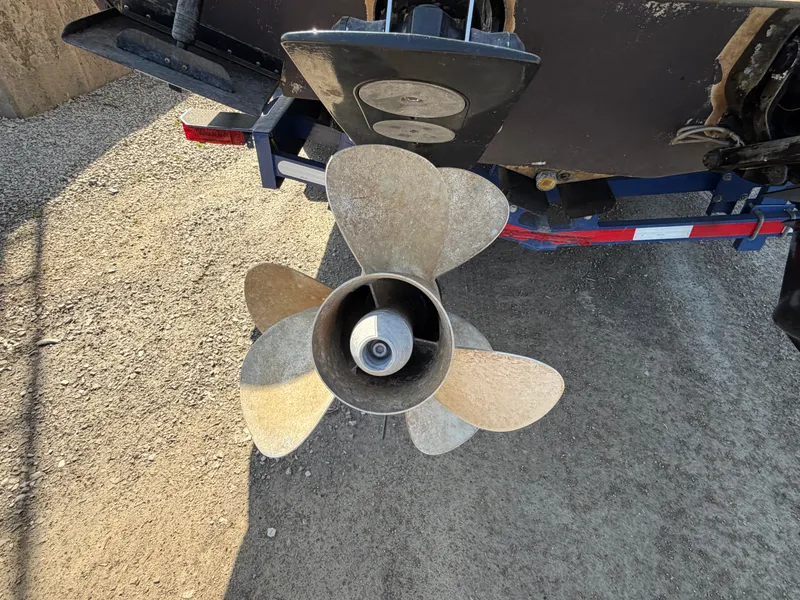 Slide: The Image of Propeller of a 2002 Formula 330 Sun Sport boat on trailer. - 7