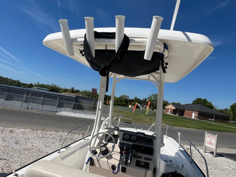 Slide: The Image of Boston Whaler 210 Montauk 2021 with helm and T-top. - 10