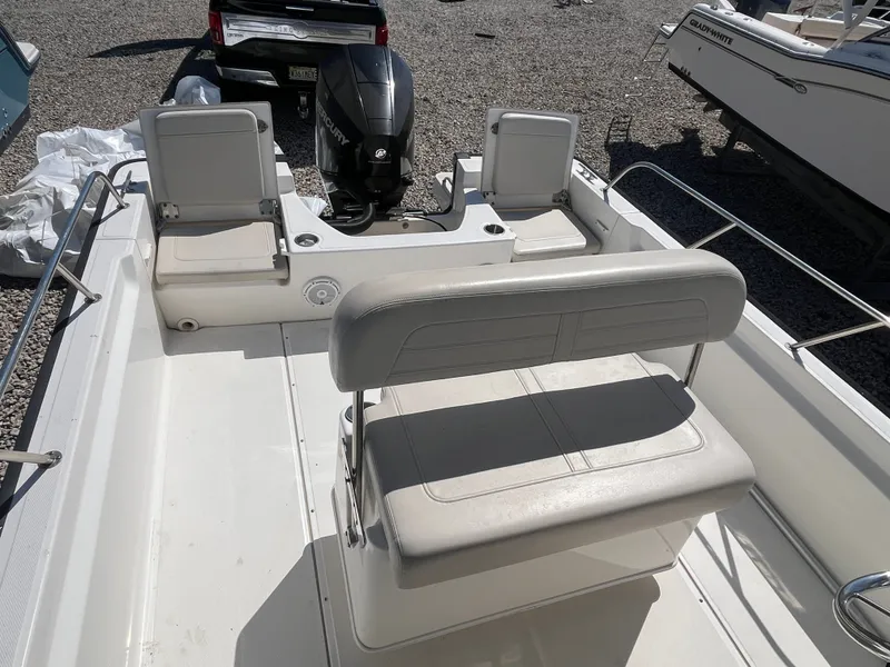 Slide: The Image of Interior of a 2021 Boston Whaler 210 Montauk boat. - 9
