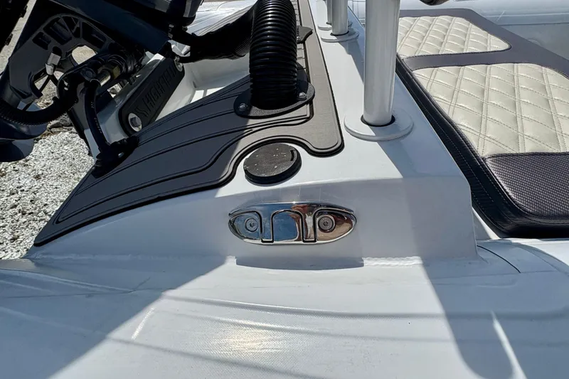 Slide: The Image of 2024 Highfield Sport 360 boat detail with sleek design and modern fittings. - 6