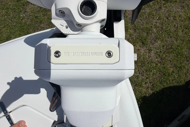 Slide: The Image of Close-up of Garmin Force trolling motor on 2023 Contender 28 Tournament boat. - 3