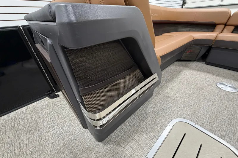 Slide: The Image of Luxurious interior of 2025 Bennington M Quad Bench 24 MFB with plush seating and modern design. - 24