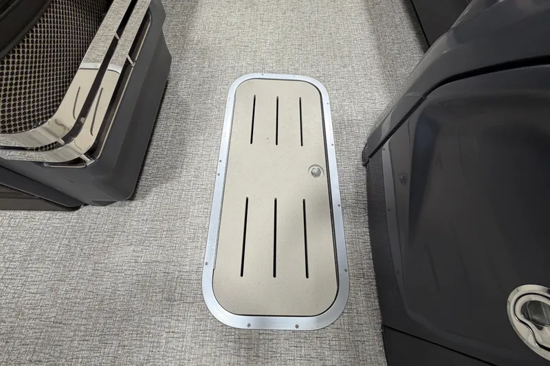 Slide: The Image of 2025 Bennington M Quad Bench 24 MFB interior with sleek flooring and modern design elements. - 25