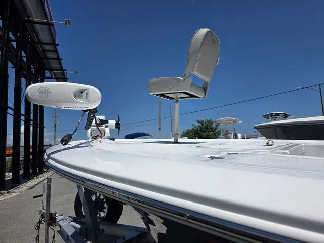 Slide: The Image of 2024 Tidewater 1910 Bay Max boat with seat and equipment. - 27