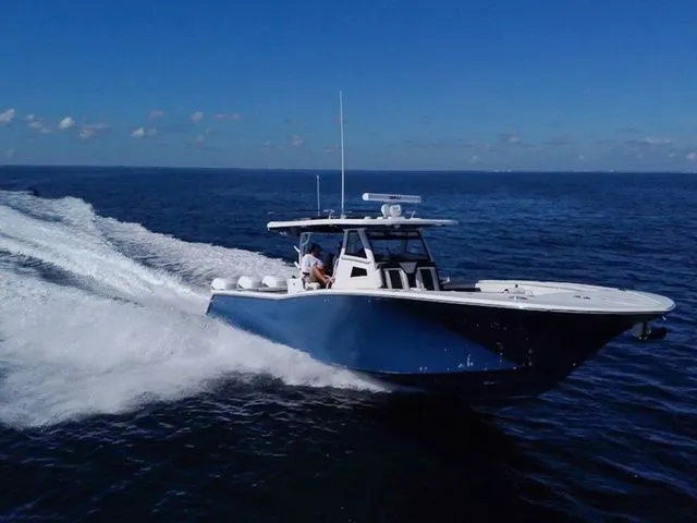 The Image of Tidewater 380 CC Adventure 2026 cruising on open sea. - 1