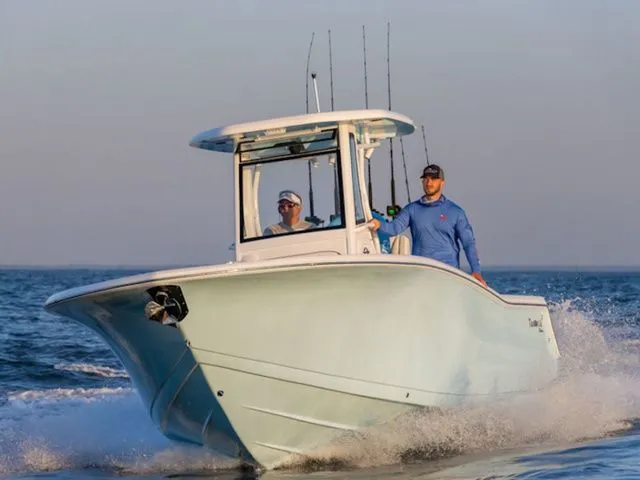 The Image of 2026 Tidewater 256 CC Adventure boat cruising on the sea. - 1