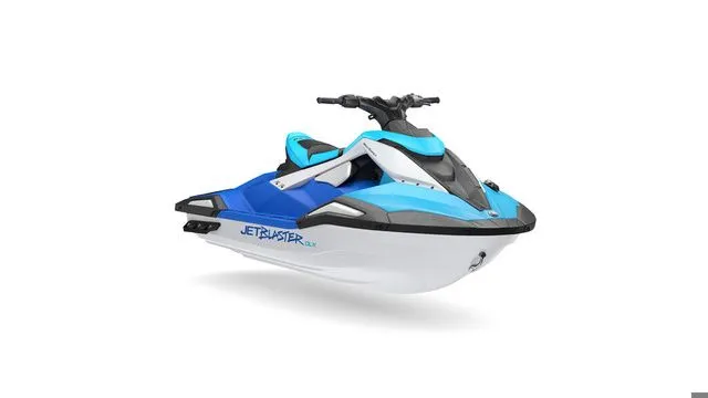 Slide: The Image of 2026 Yamaha WaveRunner JetBlaster in blue and white. - 9