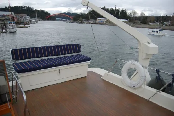 Slide: The Image of Deck of a 1982 Kong & Halvorsen Island Gypsy boat with seating. - 15
