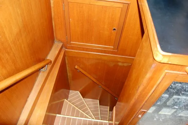 Slide: The Image of Wooden staircase in a 1982 Kong & Halvorsen Island Gypsy yacht. - 42