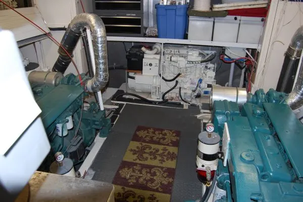 Slide: The Image of Engine room of 1982 Kong & Halvorsen Island Gypsy with dual engines. - 55