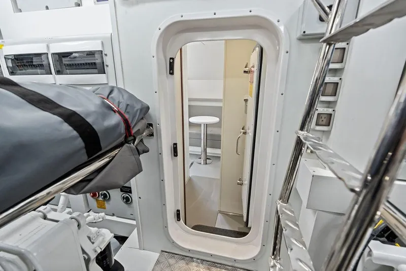 Slide: The Image of Interior view of 2026 Sunseeker 88 Yacht, featuring sleek design and modern amenities. - 103