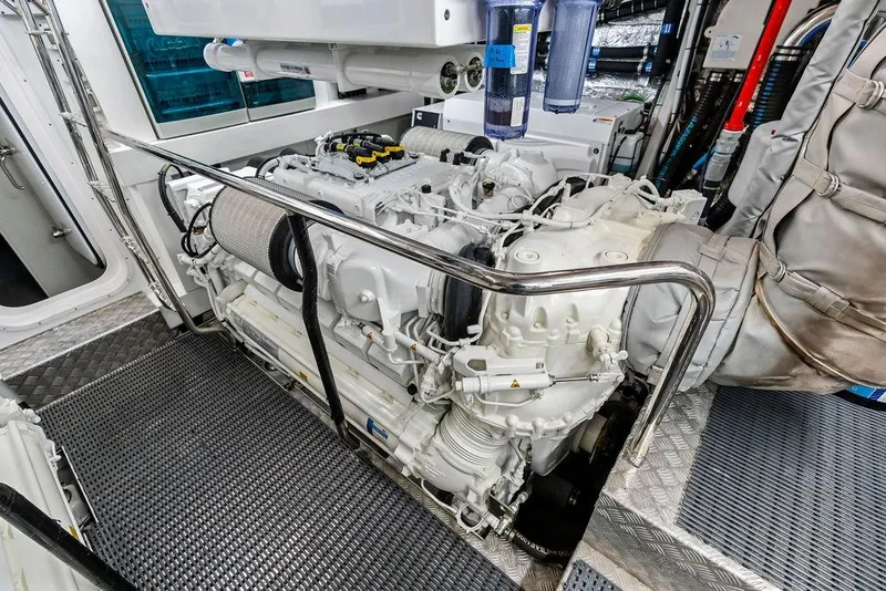 Slide: The Image of Engine room of 2026 Sunseeker 88 Yacht, showcasing advanced marine engineering. - 106