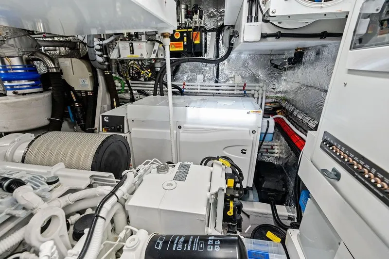 Slide: The Image of Engine room of 2026 Sunseeker 88 Yacht, showcasing advanced machinery and equipment. - 111