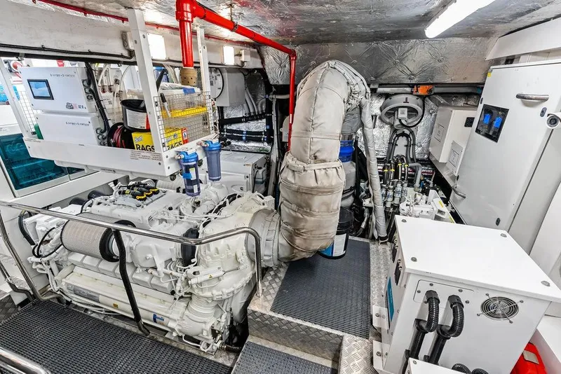 Slide: The Image of Engine room of 2026 Sunseeker 88 Yacht, showcasing advanced machinery and equipment. - 113