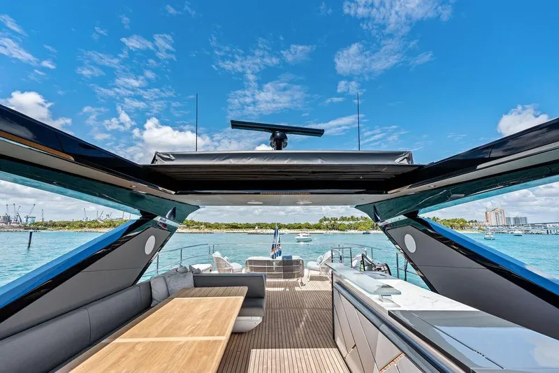 Slide: The Image of Luxurious Sunseeker 88 Yacht 2026 with spacious deck and stunning ocean view. - 32
