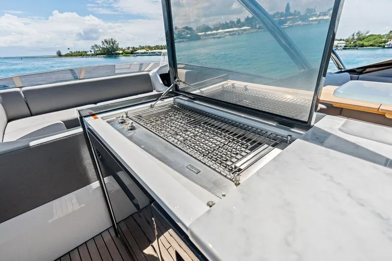Slide: The Image of Outdoor grill on Sunseeker 88 Yacht, 2026 model, with ocean view. - 37