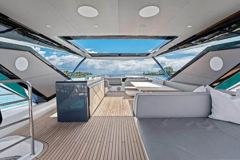 Slide: The Image of Luxurious Sunseeker 88 Yacht 2026 interior with sleek design and ocean view. - 39