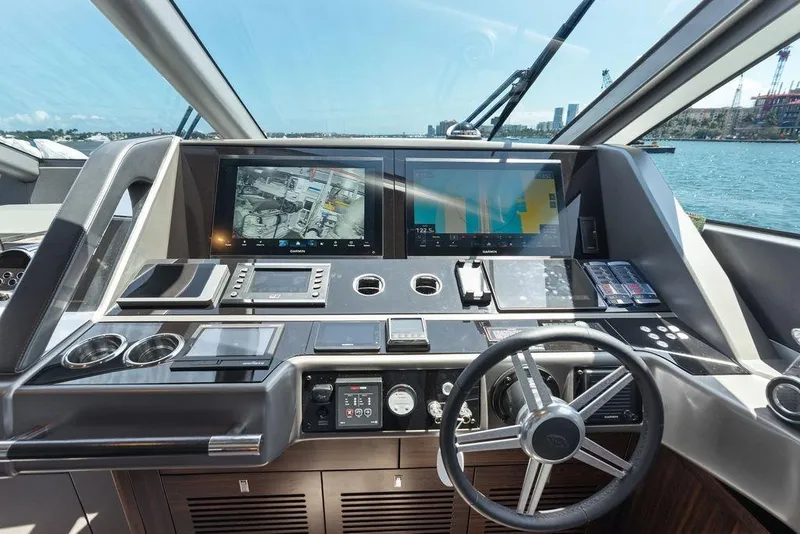 Slide: The Image of Modern helm of 2026 Sunseeker 88 Yacht with advanced navigation systems. - 54