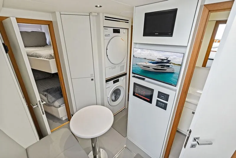 Slide: The Image of Interior of 2026 Sunseeker 88 Yacht with modern amenities and stylish design. - 95