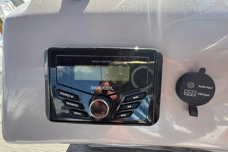 Slide: The Image of 2023 Bennington 188 SVF media center with Kicker audio system and USB input. - 7