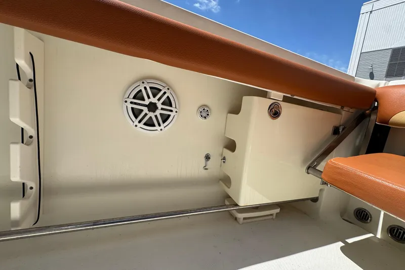 Slide: The Image of 2006 Hydra-Sports Vector 3300 VX interior with speaker and seating detail. - 35