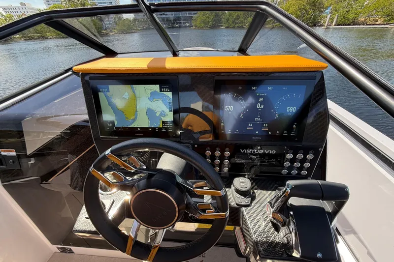Slide: The Image of Cockpit of 2026 VIRTUE YACHTS V10 TOP with advanced navigation displays. - 14