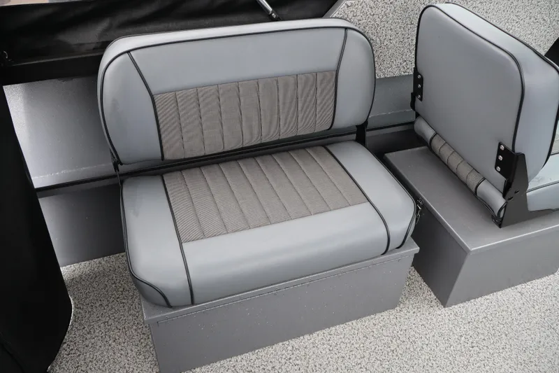 Slide: The Image of 2026 Alumaweld Stryker X202 boat seats, featuring gray upholstery and sleek design. - 11