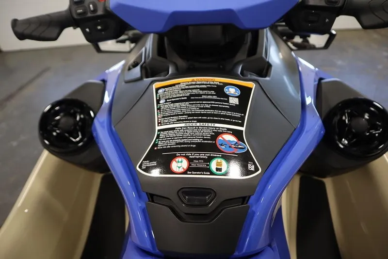 Slide: The Image of 2025 Sea-Doo Wake Pro 230 dashboard with safety instructions and controls. - 8