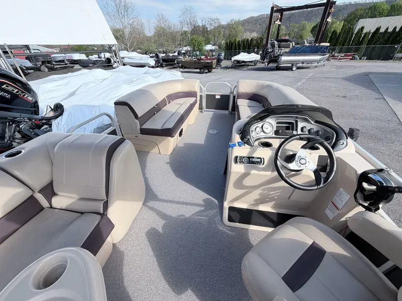 Slide: The Image of Interior view of a 2018 Sun Tracker Party Barge 20 DLX pontoon boat. - 3