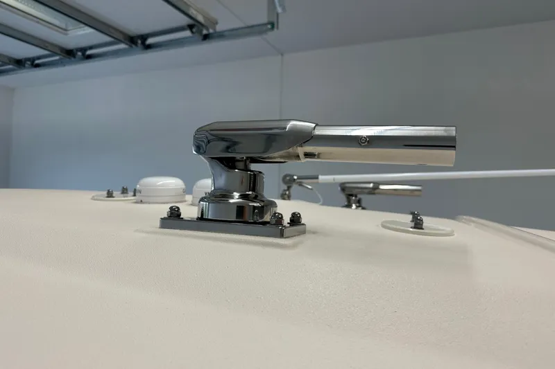 Slide: The Image of Close-up of a 2023 Grady-White Fisherman 236 boat's stainless steel fitting. - 14