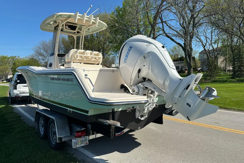 Slide: The Image of 2023 Grady-White Fisherman 236 boat on trailer with Yamaha outboard motor. - 5