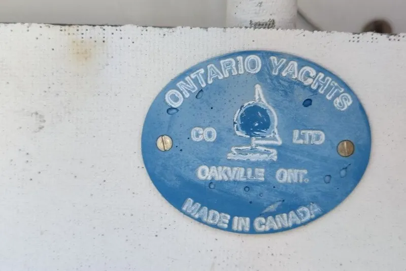 Slide: The Image of Blue Ontario Yachts plaque on 1982 Etchells, Oakville, Canada. - 17