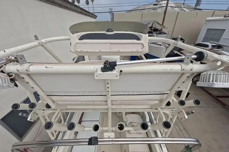 Slide: The Image of 1978 SeaCraft SC 21 Open boat with rod holders and equipment, viewed from above. - 8