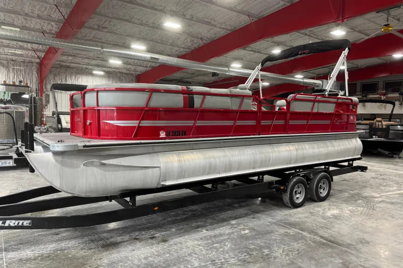 The Image of 2014 Bentley Pontoons 243 Cruise in a warehouse on a trailer. - 1