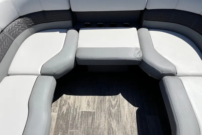Slide: The Image of Luxurious seating area on 2023 Godfrey Monaco 235 SB pontoon boat. - 19