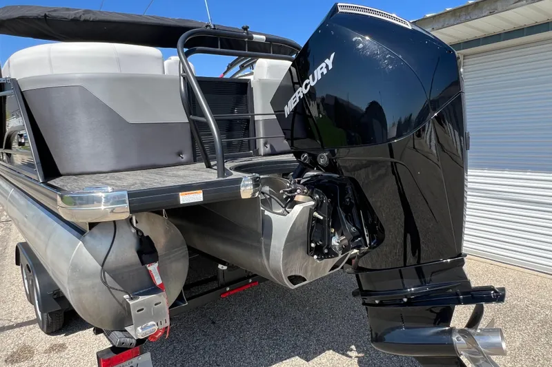 Slide: The Image of 2023 Godfrey Monaco 235 SB pontoon boat with Mercury outboard motor. - 6