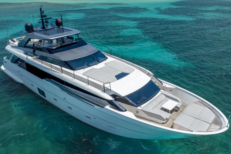 The Image of Luxurious 2021 Sanlorenzo SL96A yacht cruising in clear turquoise waters. - 0