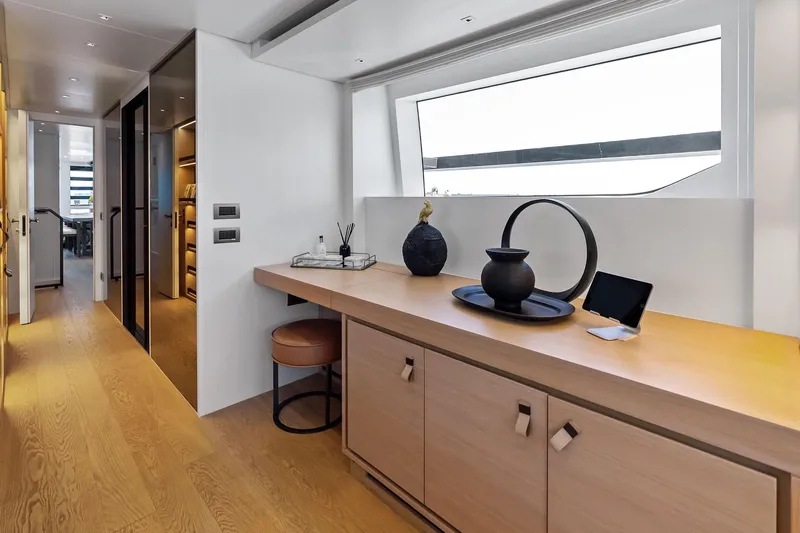 Slide: The Image of Luxurious interior of 2021 Sanlorenzo SL96A yacht with modern decor and sleek design. - 34