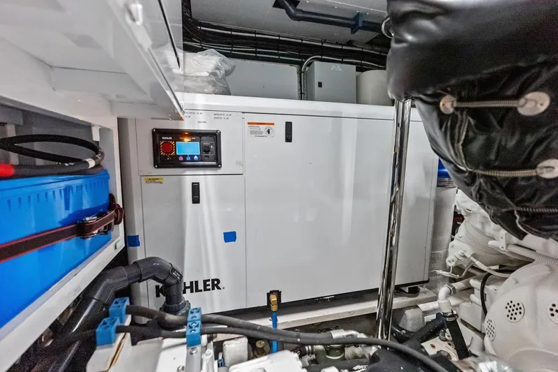 Slide: The Image of Engine room of 2021 Sanlorenzo SL96A yacht featuring Kohler generator. - 59