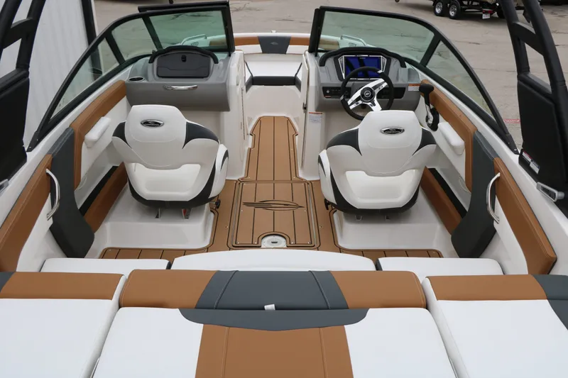 Slide: The Image of Interior of 2026 Chaparral 21 SSi with luxurious seating. - 22