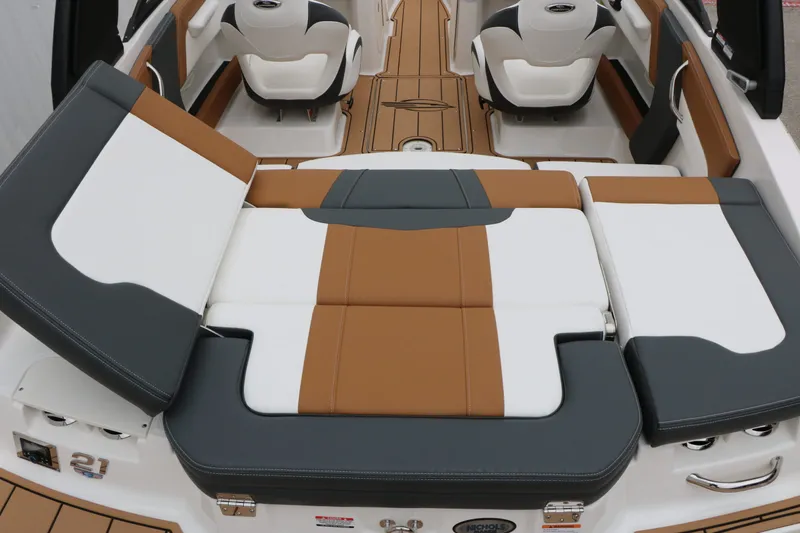Slide: The Image of Interior of 2026 Chaparral 21 SSi with luxurious seating. - 26