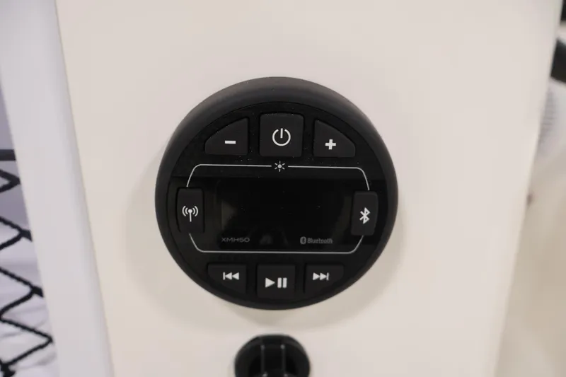 Slide: The Image of Control panel of 2026 Bayliner Element E16 boat with Bluetooth and audio features. - 24