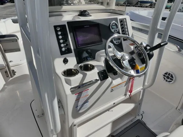 Slide: The Image of 2023 Robalo R222 Explorer boat helm console. - 8