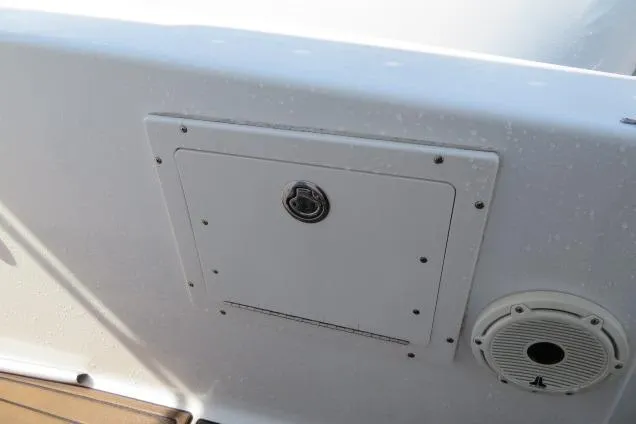 Slide: The Image of Access panel and speaker on 2006 Sea Hunt Triton 260 boat. - 21